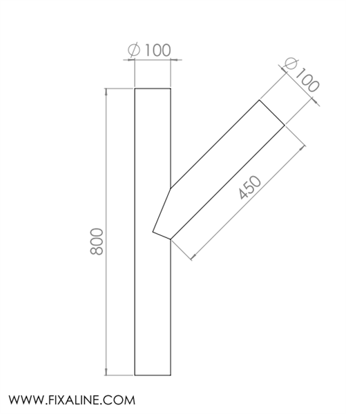 100-100x45 Erikoispitkä Haarakappale