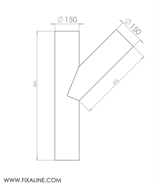 150-150/45 Erikoispitkä Haarakappale