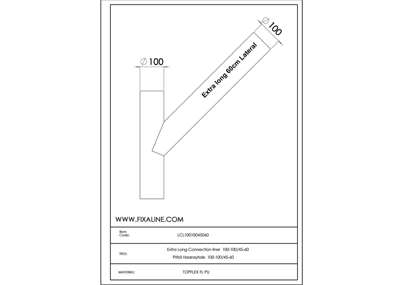 100-100/45-60 Pitkä Haarakappale